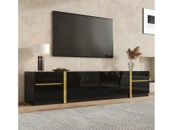 Merax Móvel para TV com acabamento brilhante - 180 x 40 x 38 cm - com gavetas e portas - estilo moderno - MDF -^ Móvel De Tv