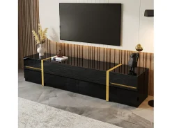 Merax Móvel para TV com acabamento brilhante - 180 x 40 x 38 cm - com gavetas e portas - estilo moderno - MDF -^ Móvel De Tv