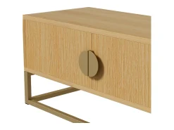 Clearance Móvel para TV de 180 cm, 4 portas, para sala de estar e quarto, branco, com puxador semicircular. Natural claro