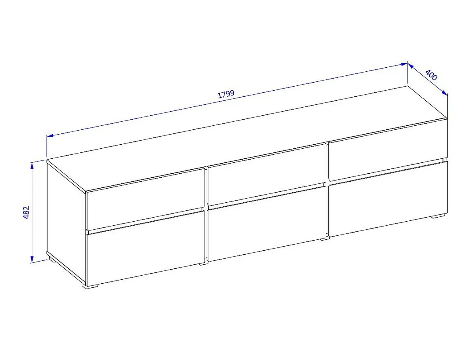 Meublorama Móvel para TV na cor sálvia 180cm coleção HAVANA. Móvel design com 3 portas e 3 gavetas.^ Móvel De Tv