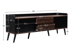 Móvel para TV , com 2 gavetas e 2 portas de correr, em madeira, para sala de estar ou quarto, 160x40x58cm^ Móvel De Tv