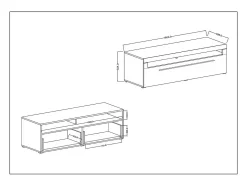 Clearance Meublorama Móvel para TV XL 160cm coleção BREDA. Cor carvalho. Estilo design. Castanho