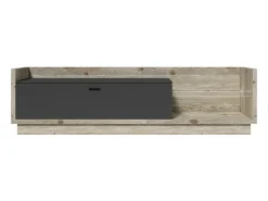 Meublorama Móvel para TV XL 220cm. Coleção CORK. Cores Pinho e cinza antracite.^ Móvel De Tv
