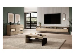 Móvel De Tv*Meublorama Móvel para TV XL 270cm para colocar ou suspender coleção RAMOS. Cor carvalho. Castanho