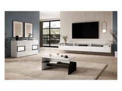 Móvel De Tv|Meublorama Móvel para TV XL 270cm para colocar ou suspender coleção RAMOS. Cor brilhante. Branco