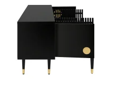 Móvel De Tv*ModernLuxe Móvel para TV 170x36x54 cm - 4 portas - puxadores ocultos - pés ajustáveis - MDF - Preto