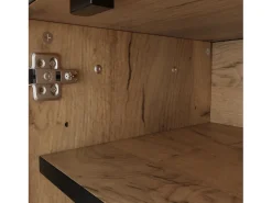 ModernLuxe Móvel para TV 160x36,5x45 cm - com portas e prateleiras - Painéis de partículas - Natural + preto^ Móvel De Tv