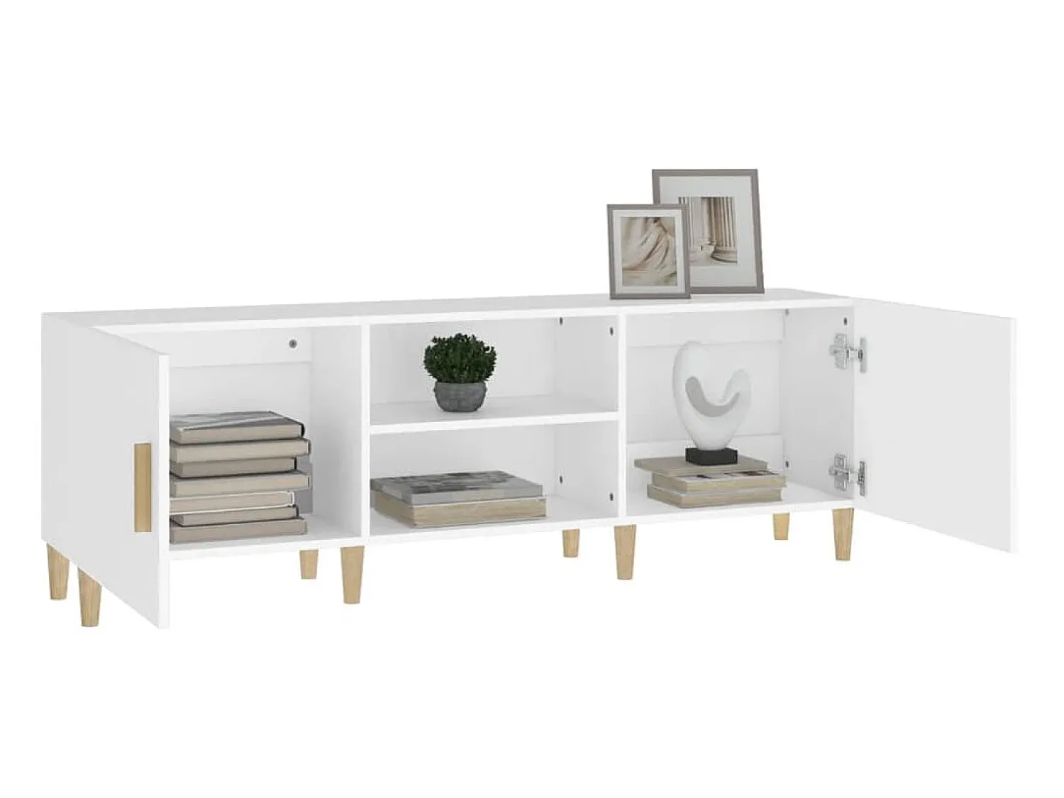Discount Móvel para TV 150x30x50 cm madeira processada PT523789 Branco