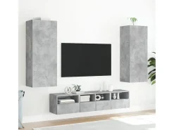 Móvel De Tv|vidaxl Móvel parede TV 40,5x30x102 cm derivados madeira cinza cimento Cinzento
