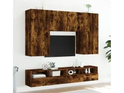 Móvel De Tv* Móvel parede TV 100x30x30 cm derivados madeira carvalho fumado PT507475 Castanho