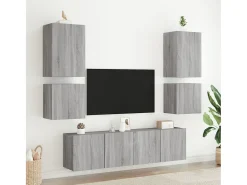 Móvel De Tv| Móvel parede TV 40,5x30x40 cm derivados de madeira cinza sonoma PT987067 Cinzento