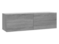 Móvel De Tv* Móvel parede TV 100x30x30 cm derivados de madeira cinza sonoma PT264727 Cinzento