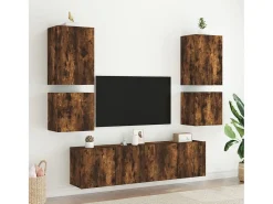 Móvel De Tv| Móvel parede TV 40,5x30x40 cm derivados madeira carvalho fumado PT412023 Castanho