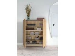 Móvel De Arrumação|Sapateira|Herdasa Móvel sapateira/armário - A112cm x C90cm x P27cm carvalho dourado - Volda Natural escuro