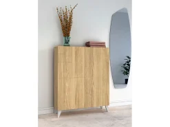 Sale Herdasa Móvel sapateira/armário - A109cm x C90cm x P27cm carvalho dourado pés - Malmo Branco