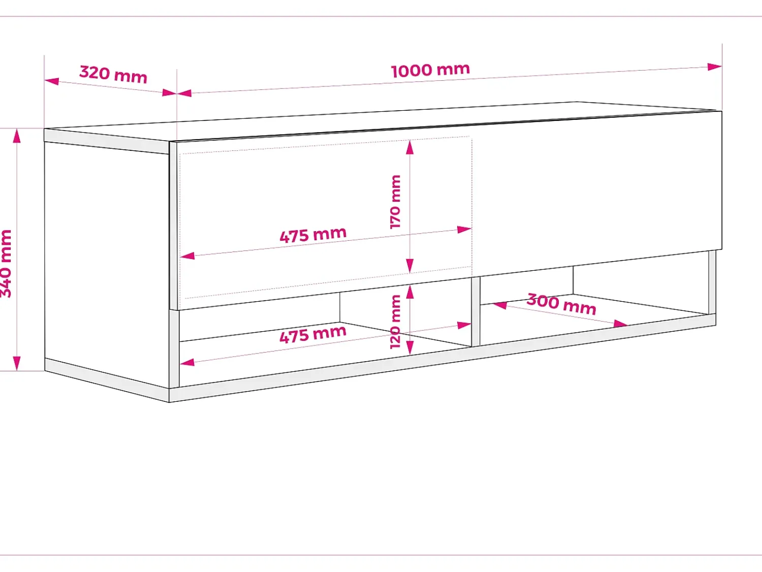 Móvel De Tv* Móvel TV : Antracite, 100 × 32 × 34 cm Cinzento