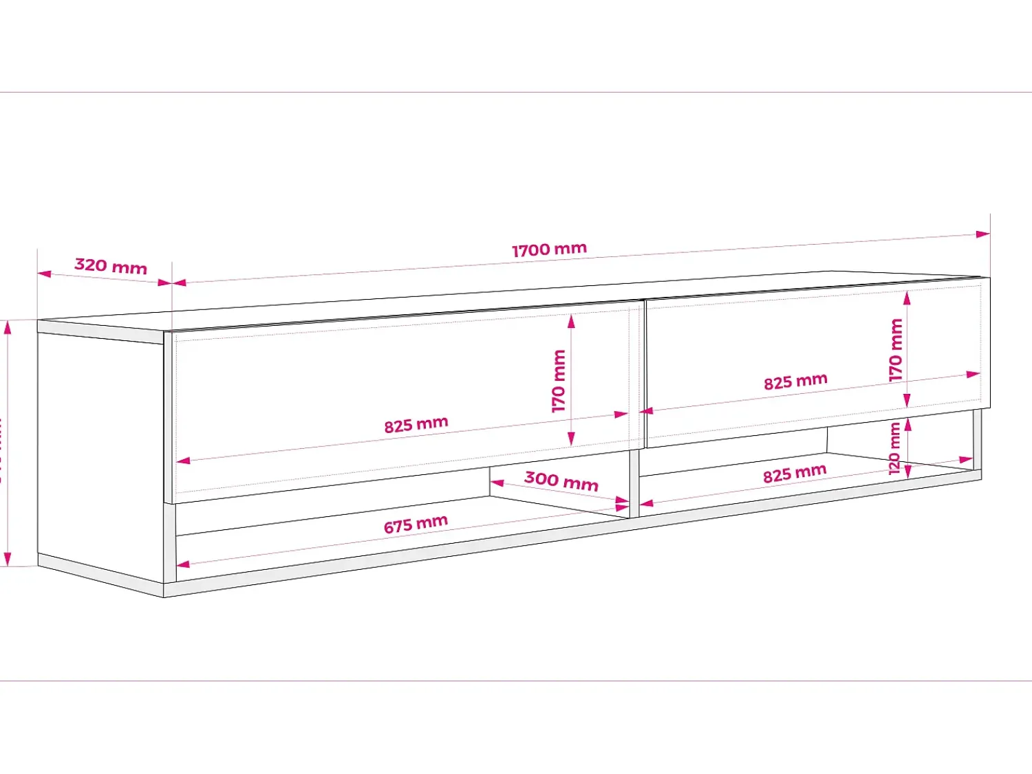 Móvel De Tv| Móvel TV : Antracite, LED branco, 170 × 32 × 34 cm Cinzento
