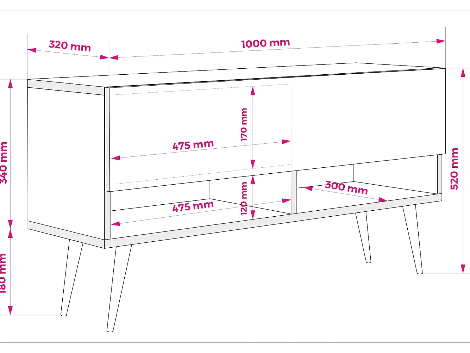 Móvel De Tv| Móvel TV : Antracite, LED branco, 170 × 32 × 34 cm Cinzento