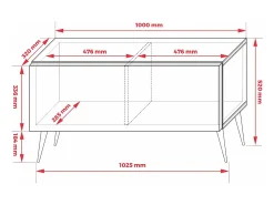 Móvel De Tv| Móvel TV : Antracite, patas pretas, 100 x 52 x 32 cm Cinzento