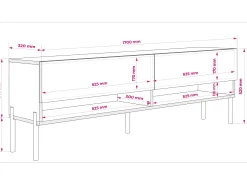 Móvel De Tv| Móvel TV : Antracite, pernas pretas retas, 170 × 32 × 52 cm Cinzento