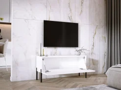 Móvel De Tv* Móvel TV : Fosco / Brilhante, patas pretas, 100 x 52 x 32 cm Branco