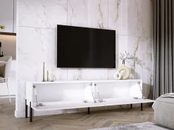 Móvel TV : Fosco / Brilhante, patas pretas, 170 x 52 x 32 cm^ Móvel De Tv