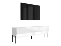 Móvel De Tv* Móvel TV : Fosco / Brilhante, pernas pretas retas, LED , 170 × 32 × 52 cm Branco