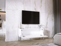 Móvel De Tv| Móvel TV : Fosco, patas cromadas, 100 x 52 x 32 cm Branco
