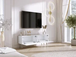 Móvel De Tv* Móvel TV : Fosco, patas cromadas, 140 x 52 x 32 cm Branco