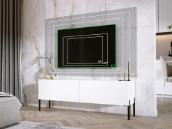 Móvel TV : Fosco, patas pretas, 140 x 52 x 32 cm^ Móvel De Tv