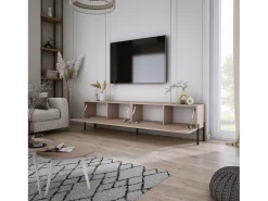 Móvel De Tv| Móvel TV : Caramelo, 170 x 52 x 32 cm, patas pretas Castanho