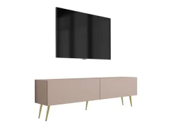 Clearance Móvel TV : Caramelo, 140 x 52 x 32 cm, patas douradas Castanho