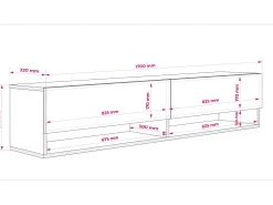 Hot Móvel TV : Caxemira, LED branco, 170 × 32 × 34 cm Bege