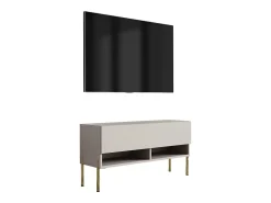 Móvel De Tv* Móvel TV : Caxemira, pernas retas douradas, 100 × 32 × 52 cm Bege