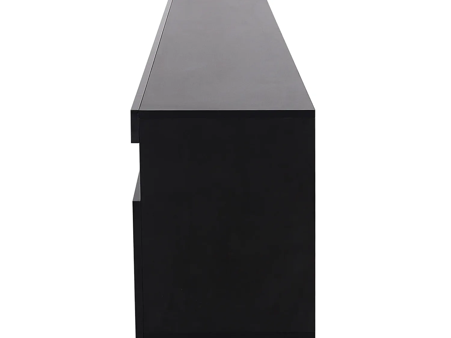 Móvel De Tv*Merax Móvel TV 180 cm - 3 portas e 3 nichos - LEDs - lacado brilhante Preto