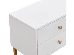 Móvel De Tv*ModernLuxe Móvel TV 175 cm - 2 portas texturadas e 4 gavetas - em MDF - Branco