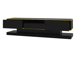 Móvel TV 180 cm com iluminação LED, brilhante com 3 gavetas e compartimento aberto,^ Móvel De Tv