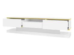 Móvel De Tv* Móvel TV 180 cm com iluminação LED, alto brilho com 3 gavetas e compartimento aberto, Branco