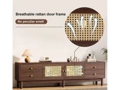 Online ModernLuxe Móvel TV - com 2 portas em verga e 4 gavetas - adequado para TVs até 80
