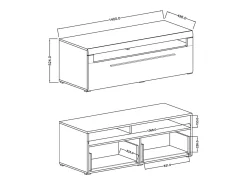 Móvel De Tv|Petits-Meubles Móvel TV 1 gaveta Louis branco 140cm Castanho