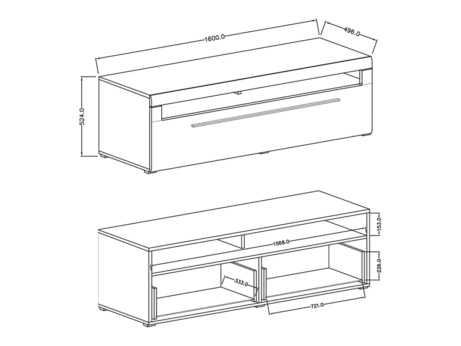 Hot Petits-Meubles Móvel TV 1 gaveta Louis madeira 160cm Castanho