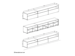 Móvel De Tv|Petits-Meubles Móvel TV 1 gaveta Sloan madeira 270cm Castanho