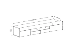Online Petits-Meubles Móvel TV 2 portas 2 gavetas Jules cinzento e madeira 208cm Cinzento / Natural claro