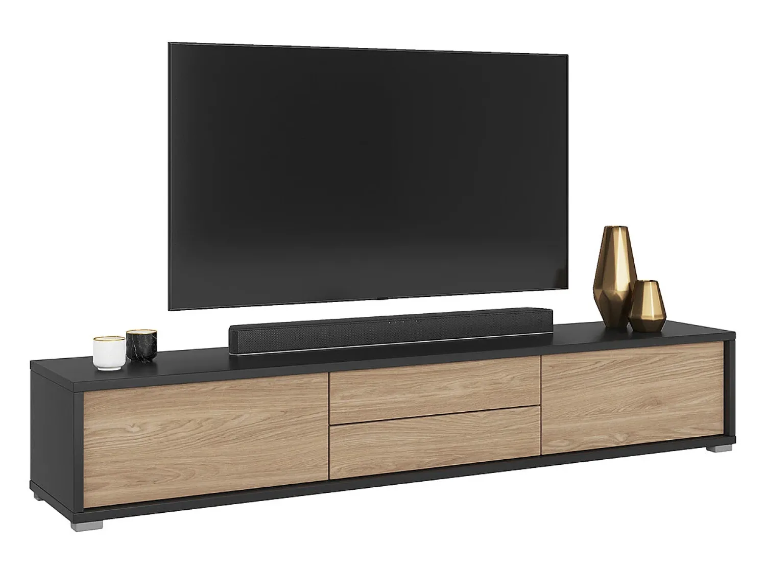 Petits-Meubles Móvel TV 2 portas 2 gavetas Idra madeira e 180cm^ Móvel De Tv