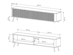 Móvel TV: 2 portas, armário: , 200 x 51,2 x 38cm^ Móvel De Tv