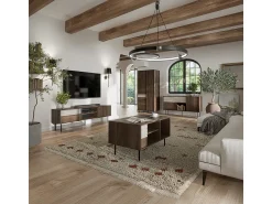 Petits-Meubles Móvel TV 2 portas Astra madeira escura e caxemira 180cm^ Móvel De Tv