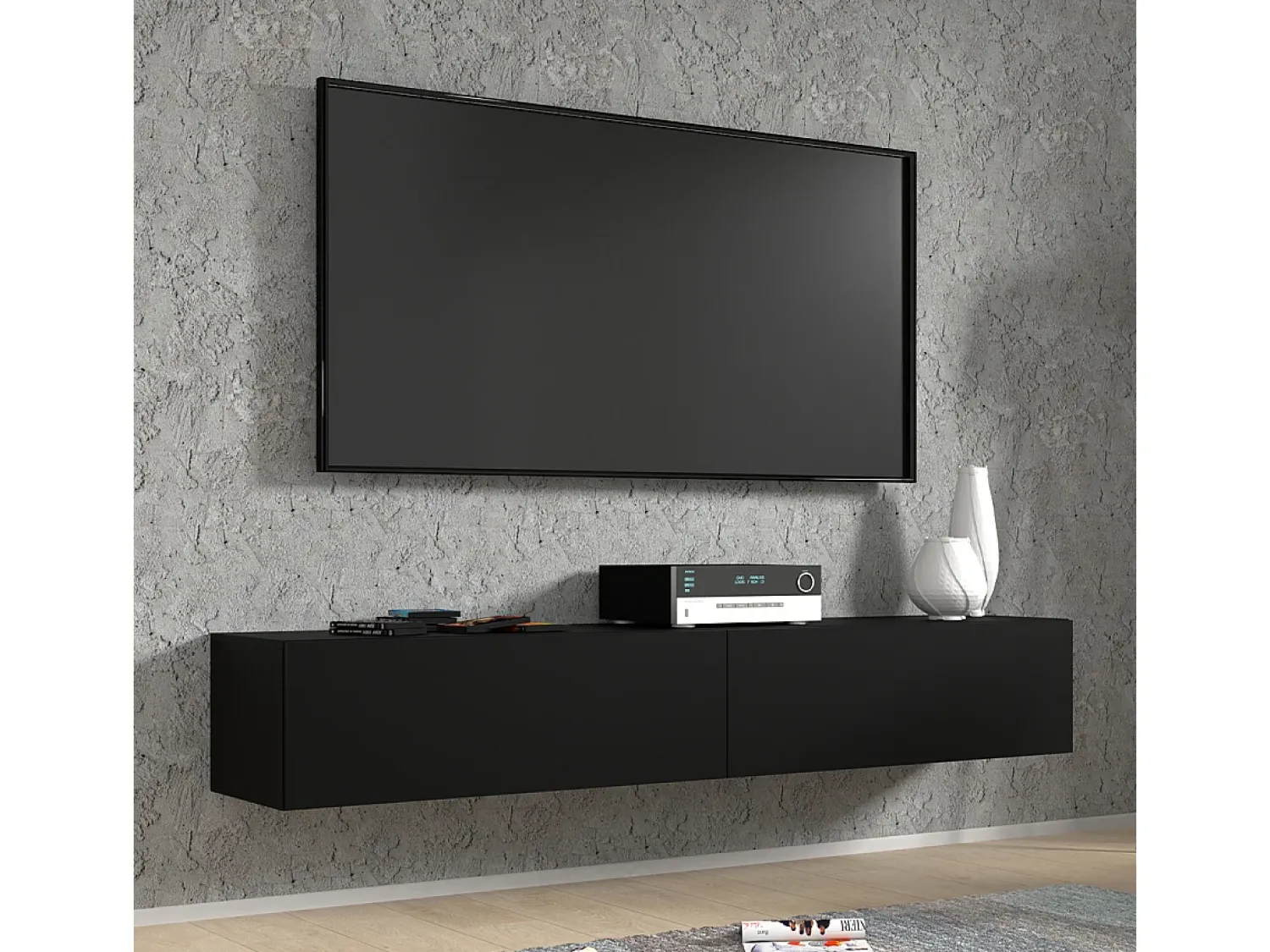 Móvel De Tv|Petits-Meubles Móvel TV 2 portas Bali mate 180cm Preto