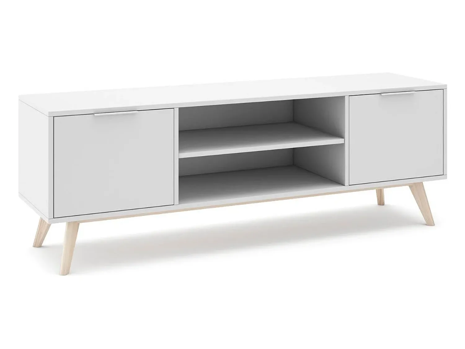 Calicosy Móvel TV 2 portas com prateleiras abertas 140x53 cm Branco