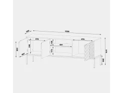 Móvel De Tv|Petits-Meubles Móvel TV 3 portas Daria 151cm Branco