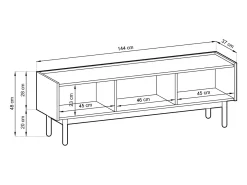 Móvel TV 3 portas em madeira laminada 144x48 cm^ Móvel De Tv